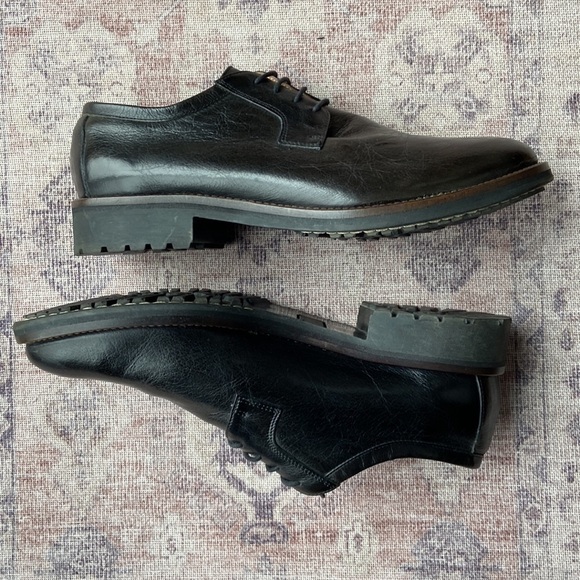Gravity Pope Leather Derby Shoes Black Size 39 (fits like 40) - Picture 4 of 13